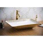 Lena E-8121 Beyaz Altın Tezgah Üstü Lavabo