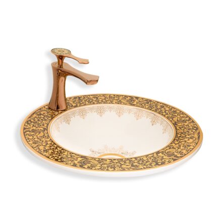 Lena E-3055A Altın Yarım Tezgah Üstü Lavabo