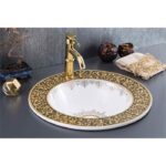 Lena E-3055A Altın Yarım Tezgah Üstü Lavabo - E-3055A - Yarım Tezgah Lavabo - 1