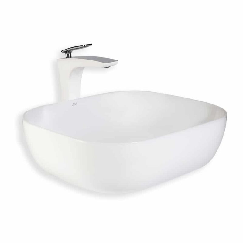 Lena E-4613 Beyaz Tezgah Üstü Lavabo