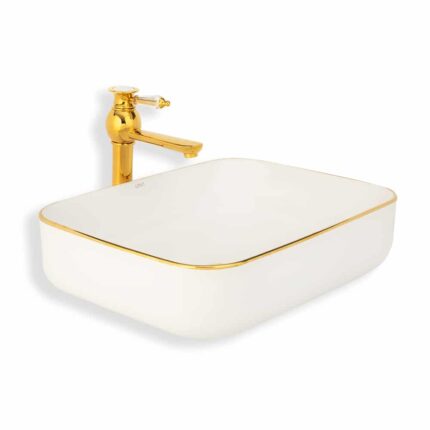 Lena E-4619A Beyaz Altın Tezgah Üstü Lavabo - E-4619A - Tezgah Üstü Lavabo