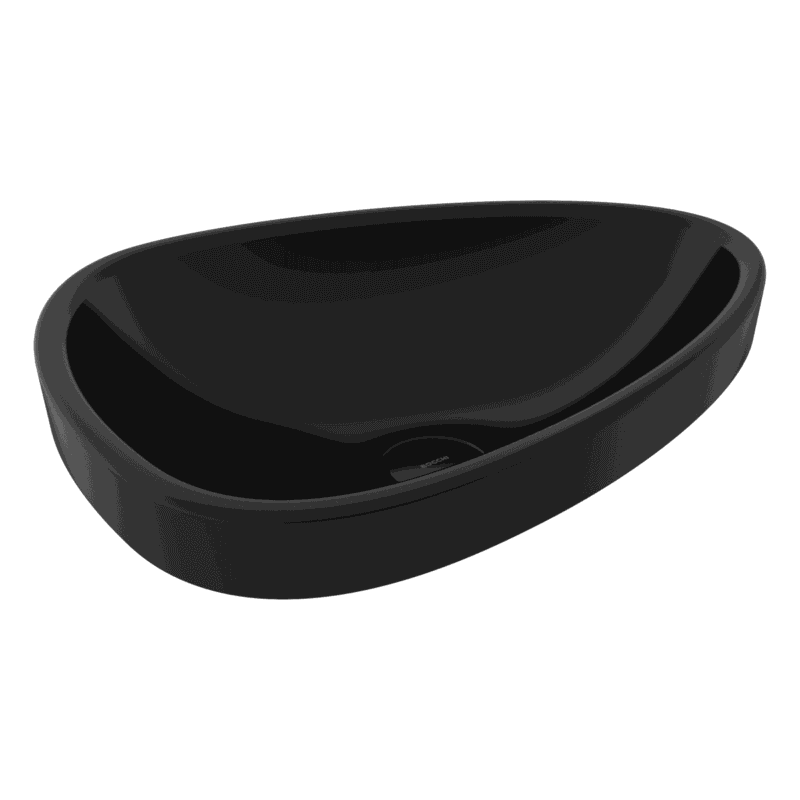 Bocchi Etna Tezgah Üstü Lavabo 58 cm Parlak Siyah - 1112-005-0125 - Yarım Tezgah Lavabo - 1