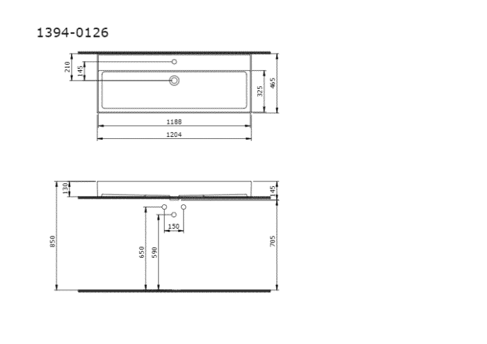 Bocchi Milano Etajerli Lavabo 120 cm Parlak Beyaz