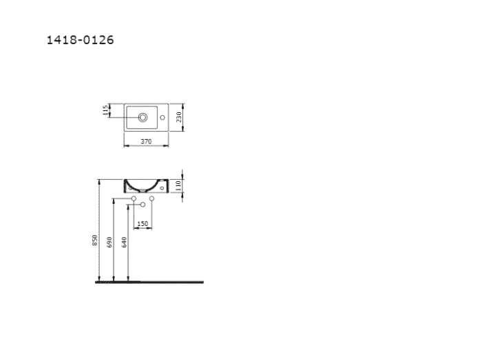 Bocchi Milano Tezgah Üstü/Asma Lavabo 37 cm Parlak Beyaz