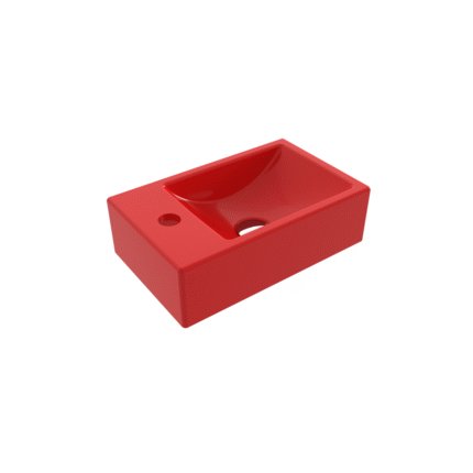 Bocchi Milano Tezgah Üstü/Asma Lavabo 37 cm Parlak Kırmızı