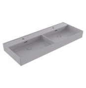 Bocchi Milano Tezgah Üstü/Asma Lavabo 120 cm Mat Gri - 1393-006-0132 - Çift Hazneli Lavabo