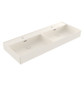Bocchi Milano Tezgah Üstü/Asma Lavabo 120 cm Parlak Bisküvi - 1393-014-0132 - Çift Hazneli Lavabo