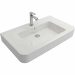 Bocchi Parma Tezgah Üstü Lavabo 85 cm Parlak Beyaz - 1124-001-0126 - Tezgah Üstü Lavabo - 1