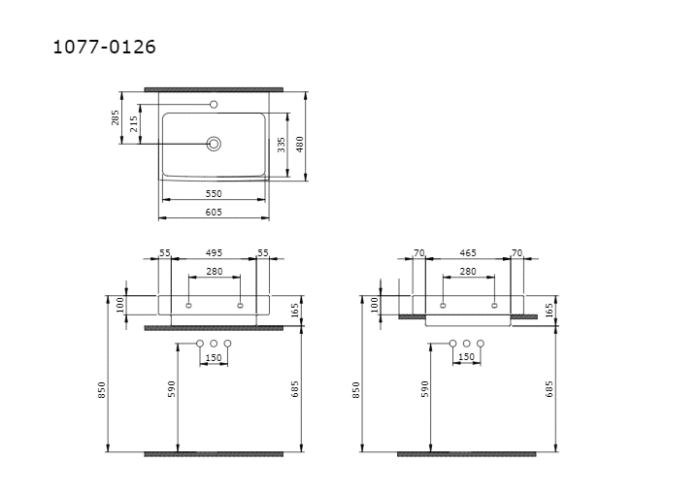 Bocchi Scala Arch Tezgah Üstü Lavabo 60 cm Parlak Beyaz - 1077-001-0126 - Tezgah Üstü Lavabo - 2