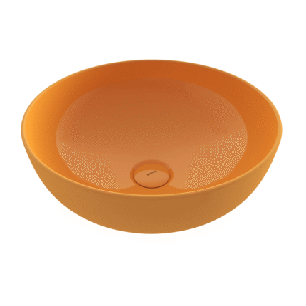 Bocchi Sottile Slim Line Tezgah Üstü Lavabo 38 cm Parlak Mandalina Sarısı