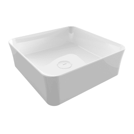 Bocchi Sottile Slim Line Tezgah Üstü Lavabo 38x38 cm Parlak Beyaz