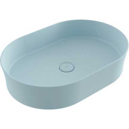 Bocchi Sottile Slim Line Tezgah Üstü Lavabo 55x38 cm Mat Buz Mavisi