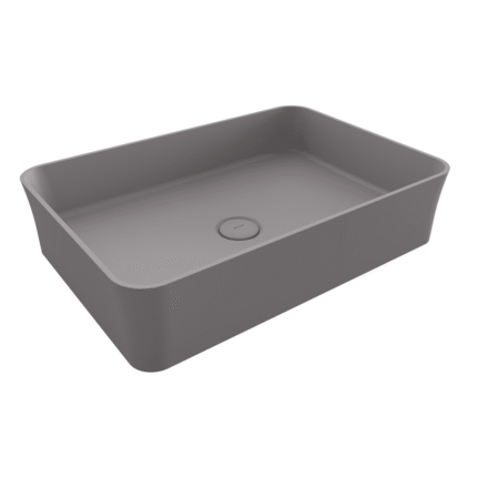 Bocchi Sottile Slim Line Tezgah Üstü Lavabo 55x38 cm Mat Gri