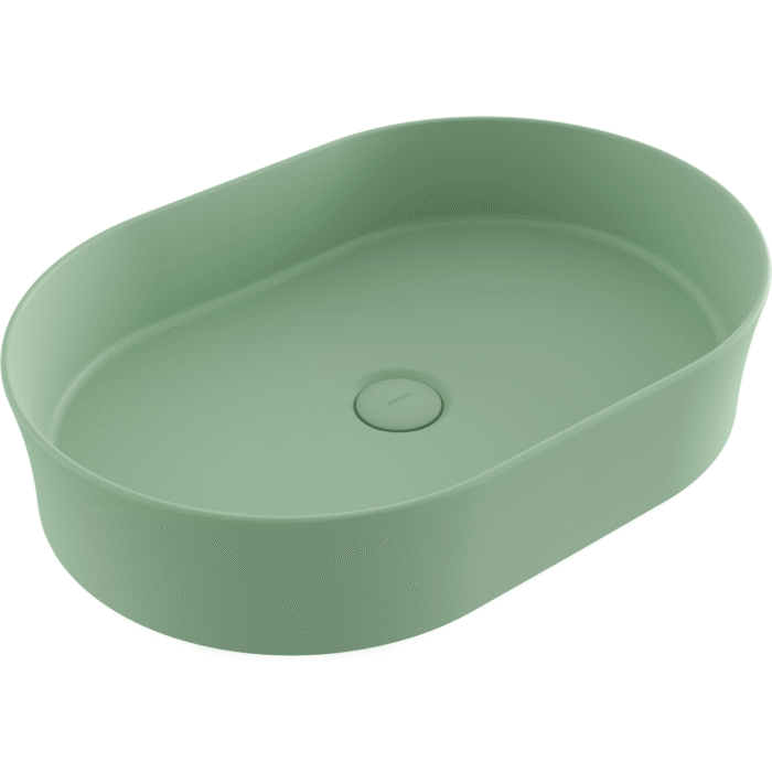 Bocchi Sottile Slim Line Tezgah Üstü Lavabo 55x38 cm Mat Mint Yeşil