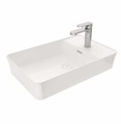 Bocchi Sottile Slim Line Tezgah Üstü Lavabo 60x38 cm Mat Beyaz