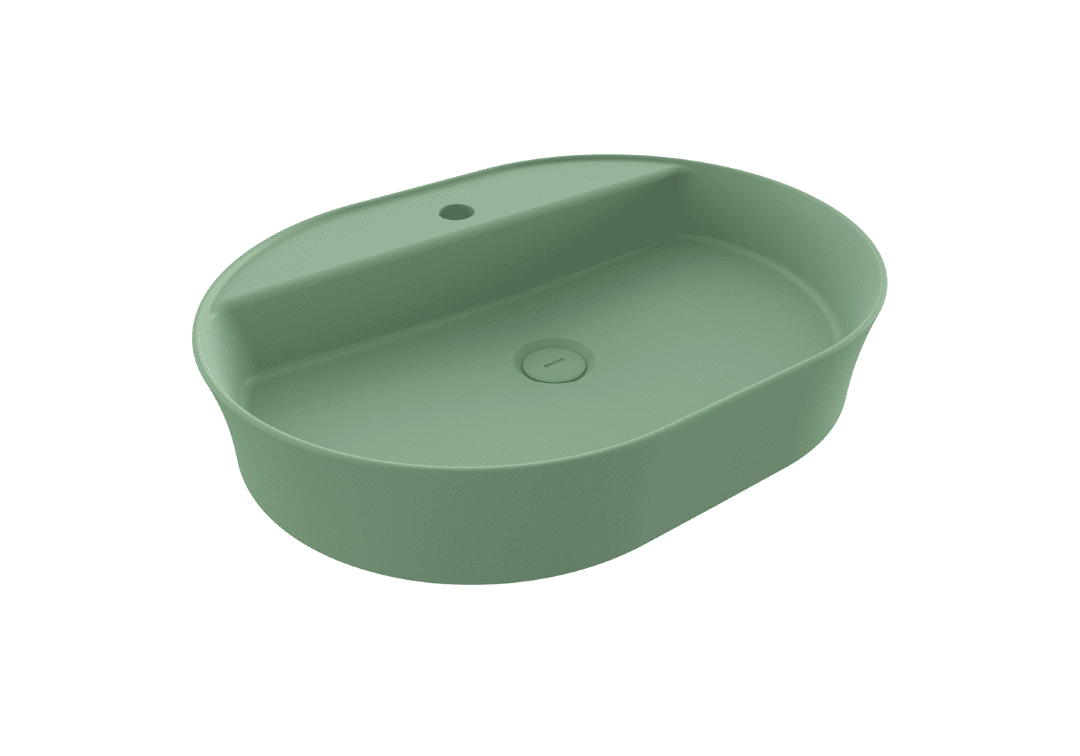 Bocchi Sottile Slim Line Tezgah Üstü Lavabo 60x45 cm Mat Mint Yeşil Bocchi Sottile Slim Line Tezgah Üstü Lavabo 60x45 cm Mat Mint Yeşil