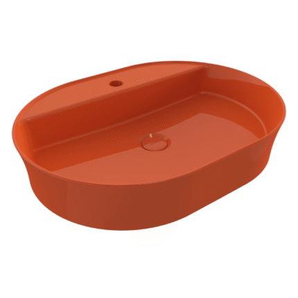 Bocchi Sottile Slim Line Tezgah Üstü Lavabo 60x45 cm Parlak Turuncu