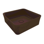 Bocchi Sottile Slim Line Tezgah Üstü Lavabo 38x38 cm Mat Kahve - 1477-025-0125 - Tezgah Üstü Lavabo - 1