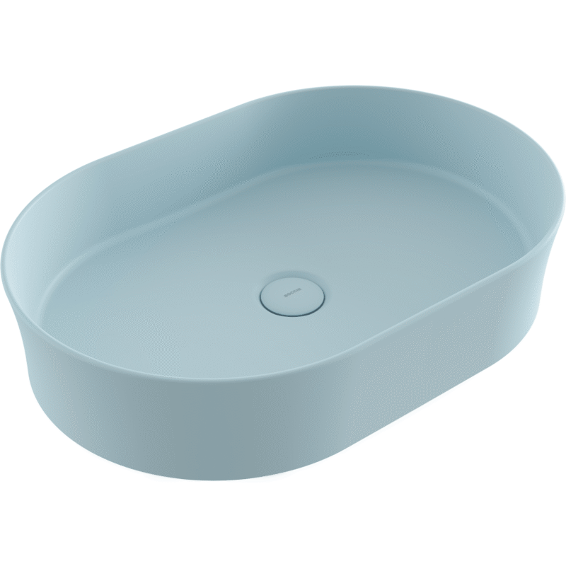 Bocchi Sottile Slim Line Tezgah Üstü Lavabo 55x38 cm Mat Buz Mavisi - 1521-029-0125 - Tezgah Üstü Lavabo - 1