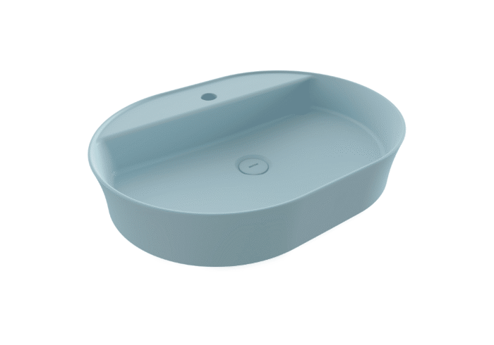 Bocchi Sottile Slim Line Tezgah Üstü Lavabo 60x45 cm Mat Buz Mavisi - 1600-029-0126 - Tezgah Üstü Lavabo - 1