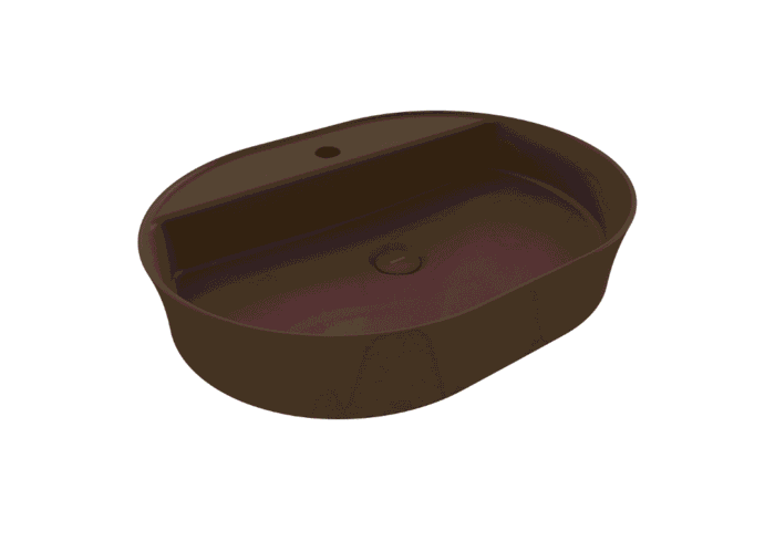Bocchi Sottile Slim Line Tezgah Üstü Lavabo 60x45 cm Mat Kahve - 1600-025-0126 - Tezgah Üstü Lavabo - 1