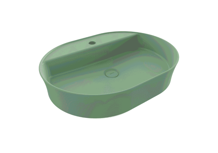 Bocchi Sottile Slim Line Tezgah Üstü Lavabo 60x45 cm Mat Mint Yeşil - 1600-033-0126 - Tezgah Üstü Lavabo - 1