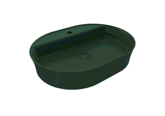 Bocchi Sottile Slim Line Tezgah Üstü Lavabo 60x45 cm Mat Yeşil - 1600-027-0126 - Tezgah Üstü Lavabo - 1