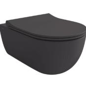 Bocchi V-Tondo Rimless Gizli Taharet Girişli Asma Klozet Mat Antrasit - 1416-020-0128 - Asma Klozet - 1