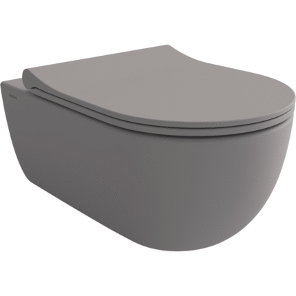 Bocchi V-Tondo Rimless Gizli Taharet Girişli Asma Klozet Mat Gri - 1416-006-0128 - Asma Klozet - 1