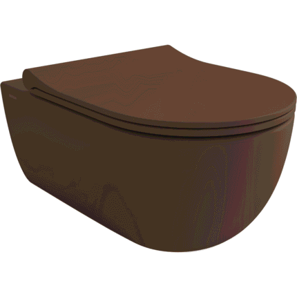 Bocchi V-Tondo Rimless Gizli Taharet Girişli Asma Klozet Mat Kahve - 1416-025-0128 - Asma Klozet - 1