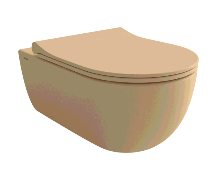 Bocchi V-Tondo Rimless Gizli Taharet Girişli Asma Klozet Mat Kaşmir - 1416-011-0128 - Asma Klozet - 1