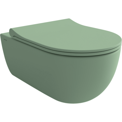 Bocchi V-Tondo Rimless Gizli Taharet Girişli Asma Klozet Mat Mint Yeşil