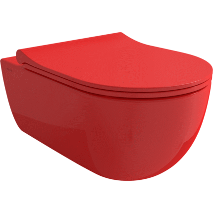 Bocchi V-Tondo Rimless Gizli Taharet Girişli Asma Klozet Parlak Kırmızı - 1416-019-0128 - Asma Klozet - 1