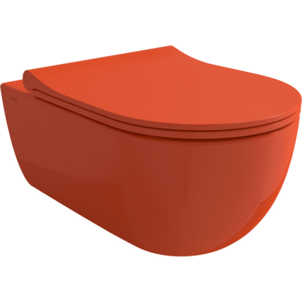 Bocchi V-Tondo Rimless Gizli Taharet Girişli Asma Klozet Parlak Turuncu - 1416-012-0128 - Asma Klozet - 1