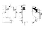 Bocchi 8,5 cm Tuğla ve Alçı Panel İçin Duvara Tam Dayalı Yerden Tek Klozet Kullanımına Uygun 3/6 Lt - 8030-1001 - Gömme Rezervuarlar - 2