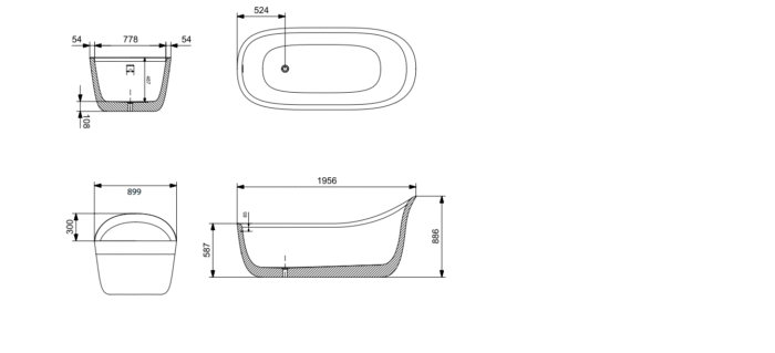 Bocchi Classico Küvet Parlak Beyaz - 3203-200-001 - Küvetler - 2