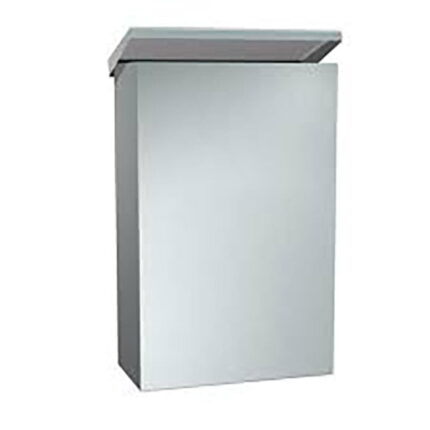 Bocchi Çöp Kovası Kapaklı 6 lt (10x25x25 cm) Mat Paslanmaz Çelik - 3900-0124 - Çöp Kutusu - 1