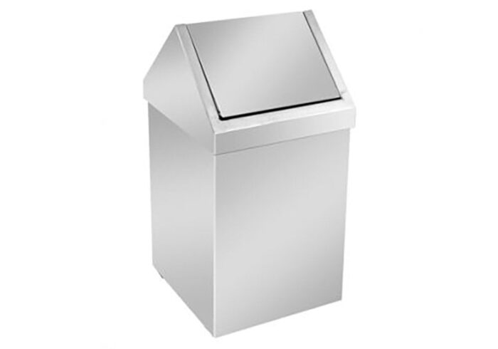 Bocchi Çöp Kovası Sallanır Kapaklı 6 lt (15x17x28,5 cm) Mat Paslanmaz Çelik - 3900-0131 - Çöp Kutusu - 1