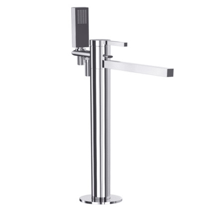 Bocchi Cube El Duşlu Yerden Küvet Bataryası Krom - 1015-0024 - Yerden Küvet Bataryası - 1