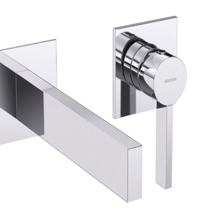 Bocchi Cube Tek Kumandalı Çift Delikli Ankstre Lavabo Bataryası Krom - 1015-0044 - Ankastre Lavabo Bataryası - 1