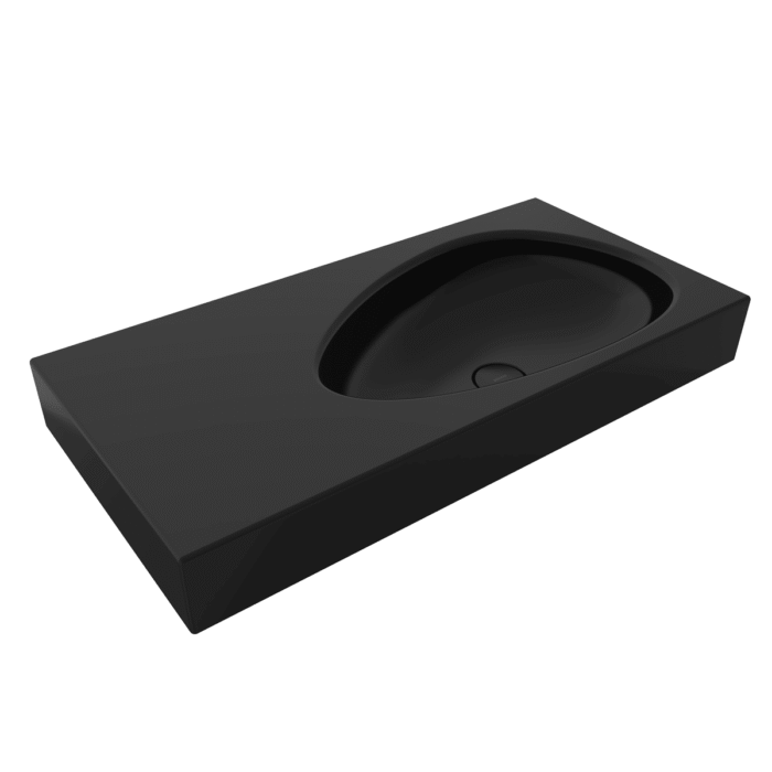 Bocchi Etna Etajerli Lavabo 90 cm Parlak Siyah - 1115-005-0125 - Etajerli Lavabo - 1