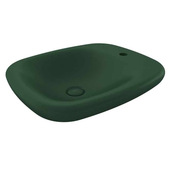 Bocchi Fenice Çanak 55 cm Lavabo Mat Yeşil - 1489-027-0126 - Tezgah Üstü Lavabo - 1