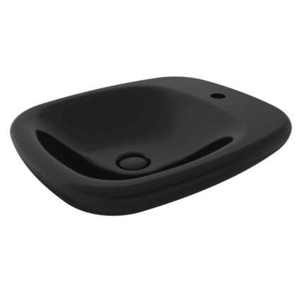 Bocchi Fenice Çanak Lavabo 55 cm Parlak Siyah - 1489-005-0126 - Çanak Lavabo - 1