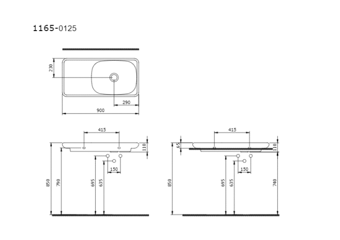 Bocchi Fenice Etajerli Lavabo Mat Petrol Mavisi - 1490-071-0126 - Etajerli Lavabo - 2