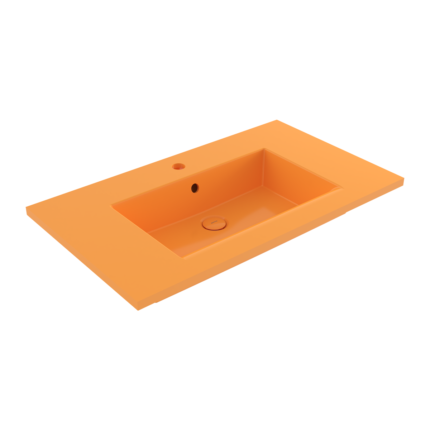 Bocchi Milano Etajerli Lavabo 80 cm Parlak Mandalina Sarısı - 1113-021-0126 - Etajerli Lavabo