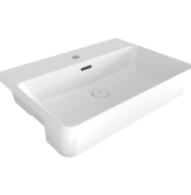 Bocchi Milano Yarım Tezgah Lavabo 56x41 cm Parlak Beyaz - 1526-001-0126 - Yarım Tezgah Lavabo - 1