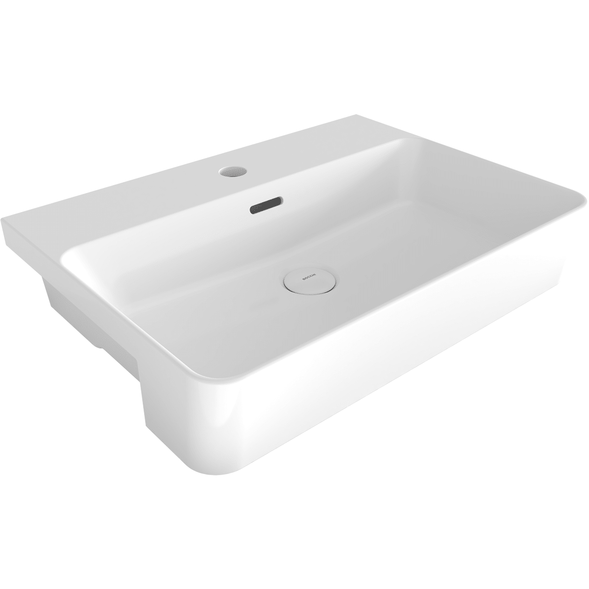 Bocchi Milano Yarım Tezgah Lavabo 56x41 cm Parlak Beyaz Bocchi Milano Yarım Tezgah Lavabo 56x41 cm Parlak Beyaz