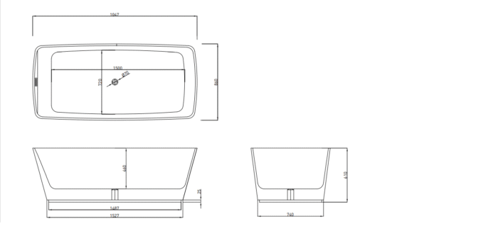 Bocchi Modena Küvet Parlak Beyaz - 3206-200-001 - Küvetler - 2