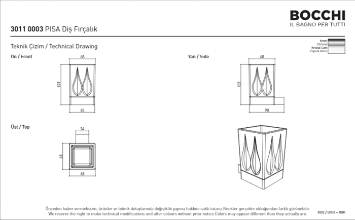 Bocchi Pisa Diş Fırçalığı Krom
