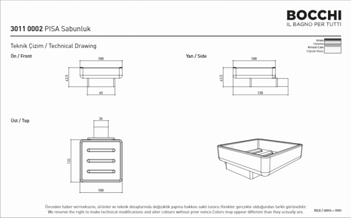 Bocchi Pisa Sabunluk Krom - 3011-0002 - Sabunluk - 2